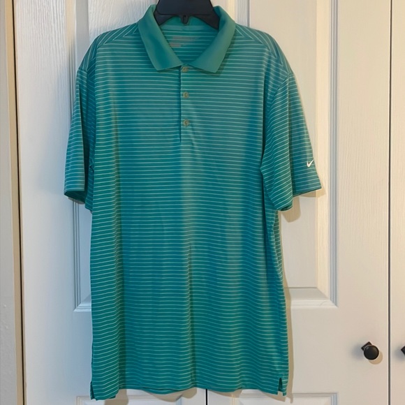 Nike Other - Nike Golf Tour Performance Dri-Fit Men’s SZ M Teal Colored Striped Polo Shirt